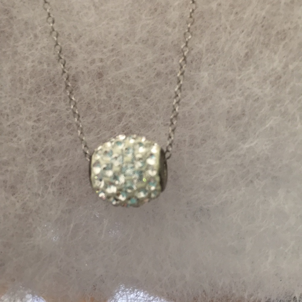Sterling silver necklace with crystal pendant - Picture 2 of 5